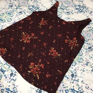 Maurices Gold Maroon Flowy Chiffon tank